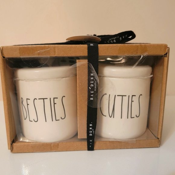 Rae Dunn Other - Rae Dunn “Besties” & “Cuties” Small Jars with Lids NWT